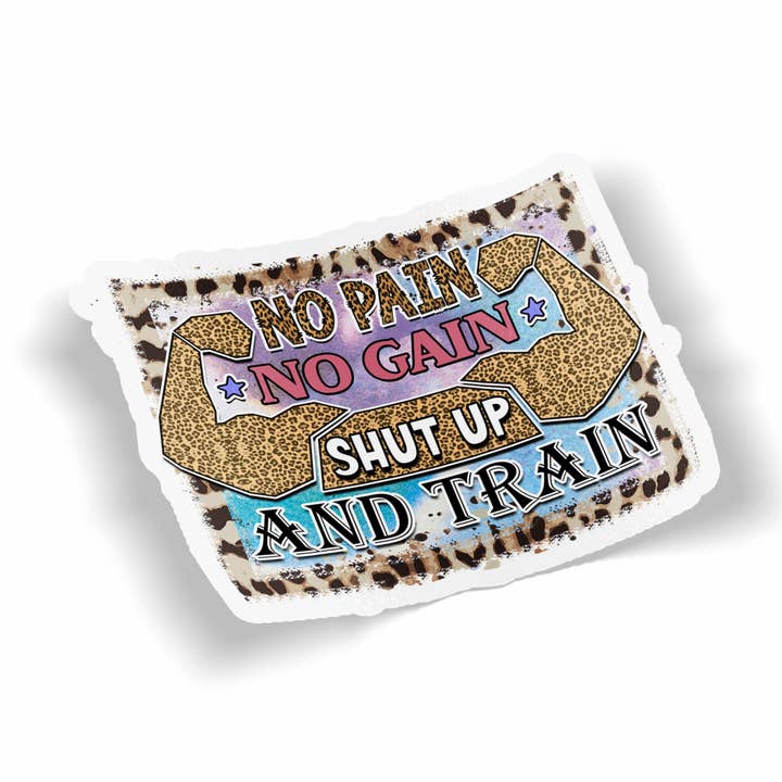 Aufkleber „No Pain No Gain“ für den Großhandel von JE Creates