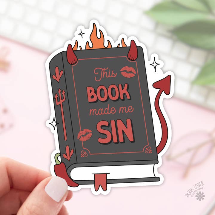 Pegatinas de "Este libro me hizo pecar" / Pegatinas literarias / Libro para venta al por mayor de Book Lover Merch Shop