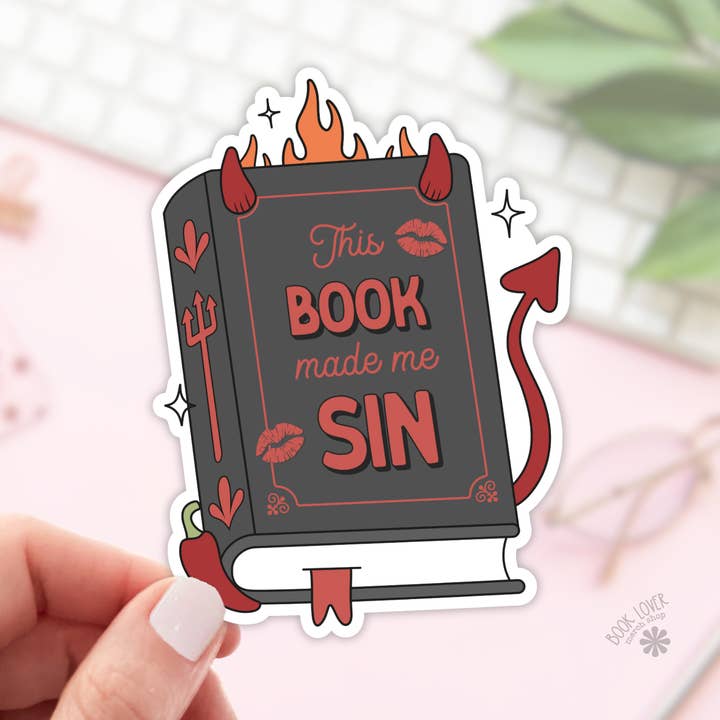Pegatinas de "Este libro me hizo pecar" / Pegatinas literarias / Libro para venta al por mayor de Book Lover Merch Shop