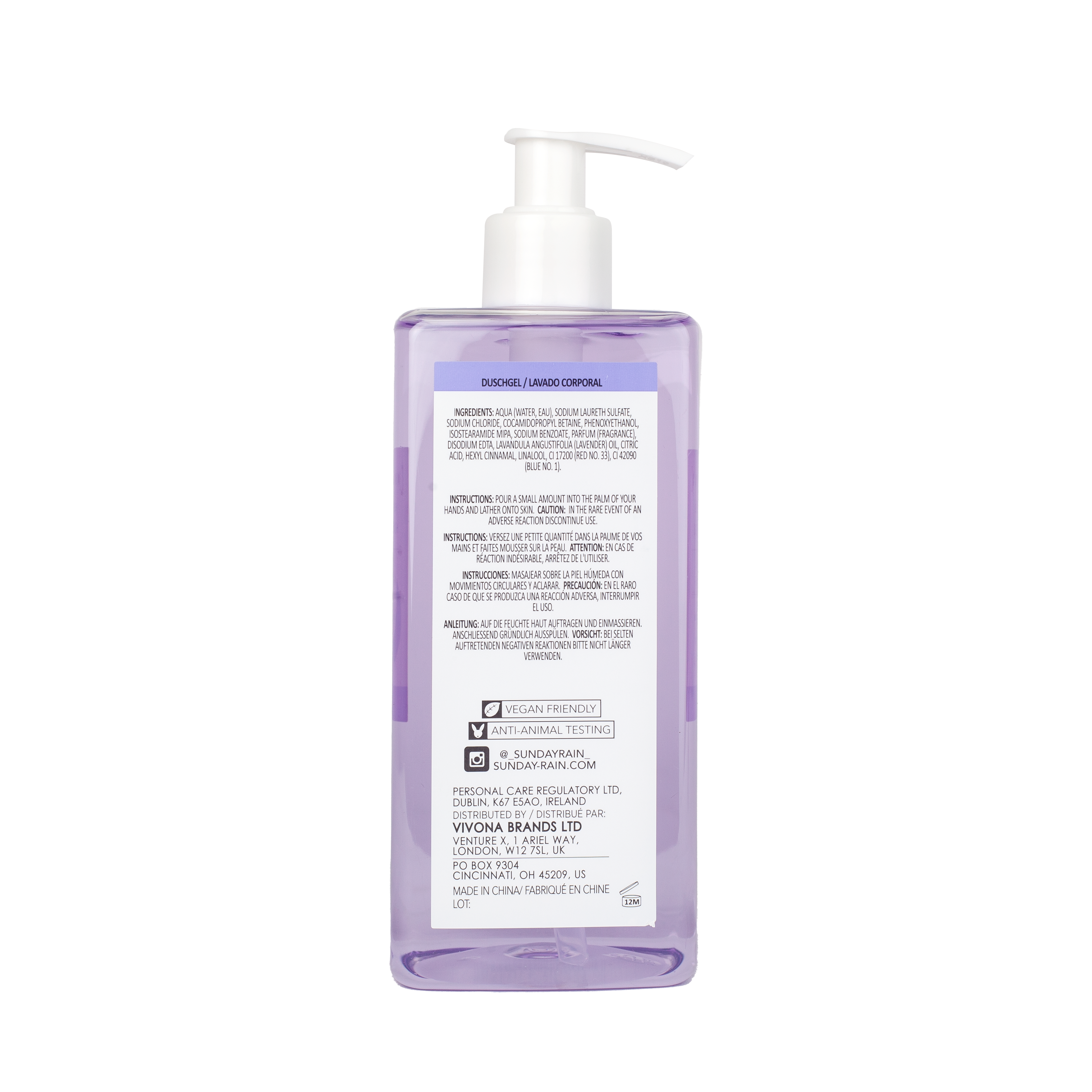 Sunday Rain - Wholesale Body Wash/douchegel - Sunday Rain Sleep Easy bodywash1