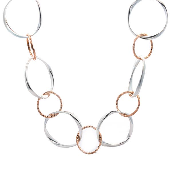 LONG NECKLACE WITH INTERTWINED CIRCLES - SW718120A7 for wholesale by AMORINO SRL