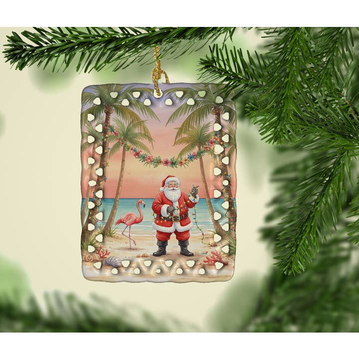 Caroline's Treasures - Wholesale Ornament - Santa Claus Decorating Palm Tree Christmas Ornament FNT1259