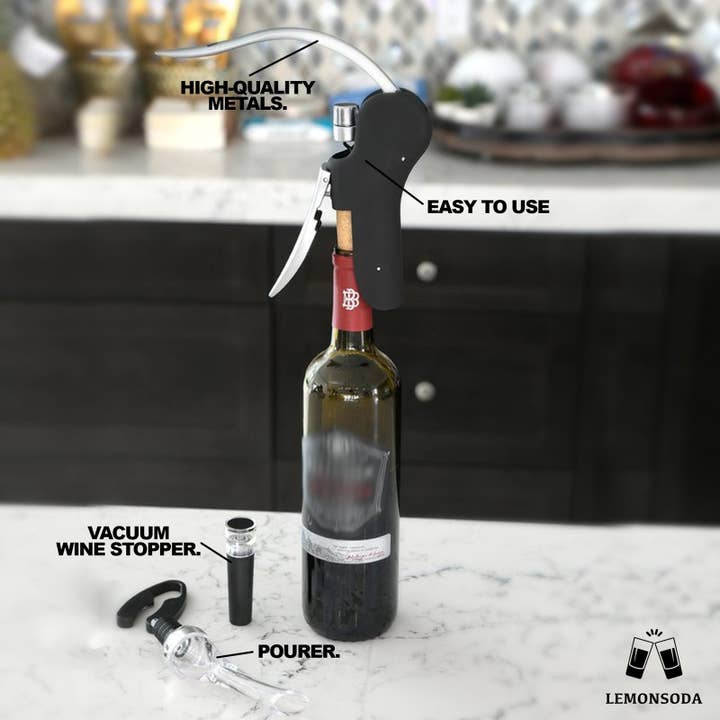 Lemonsoda - Wholesale Bottle/Wine Opener - Screwpull Lever Wine Bottle Opener Set (1pc)