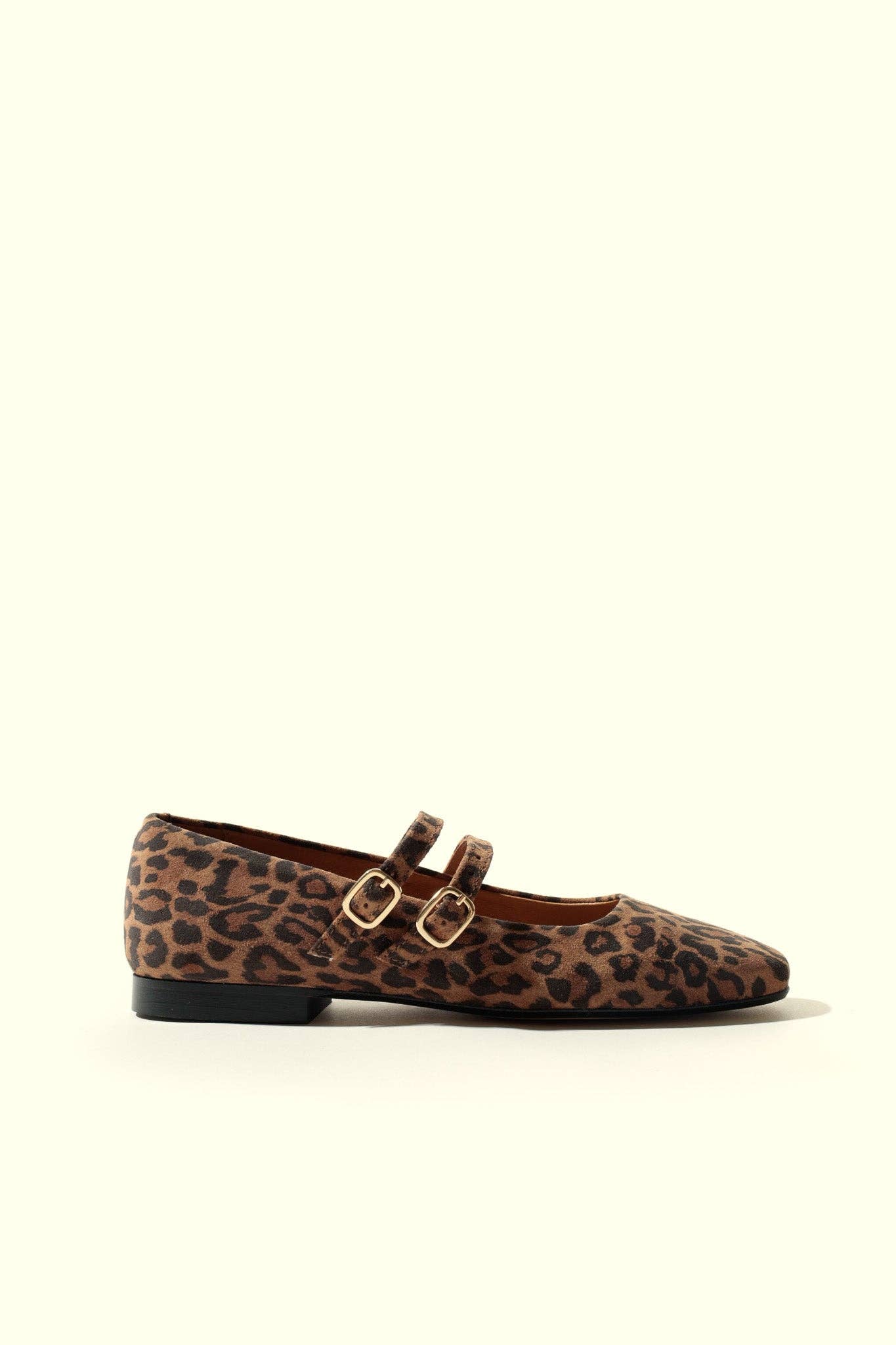 KMB Shoes – Engroshandel Flade sko - Dame – CANDY LEOPARD - Dobbeltrem Mary Jane Ballet Flats1