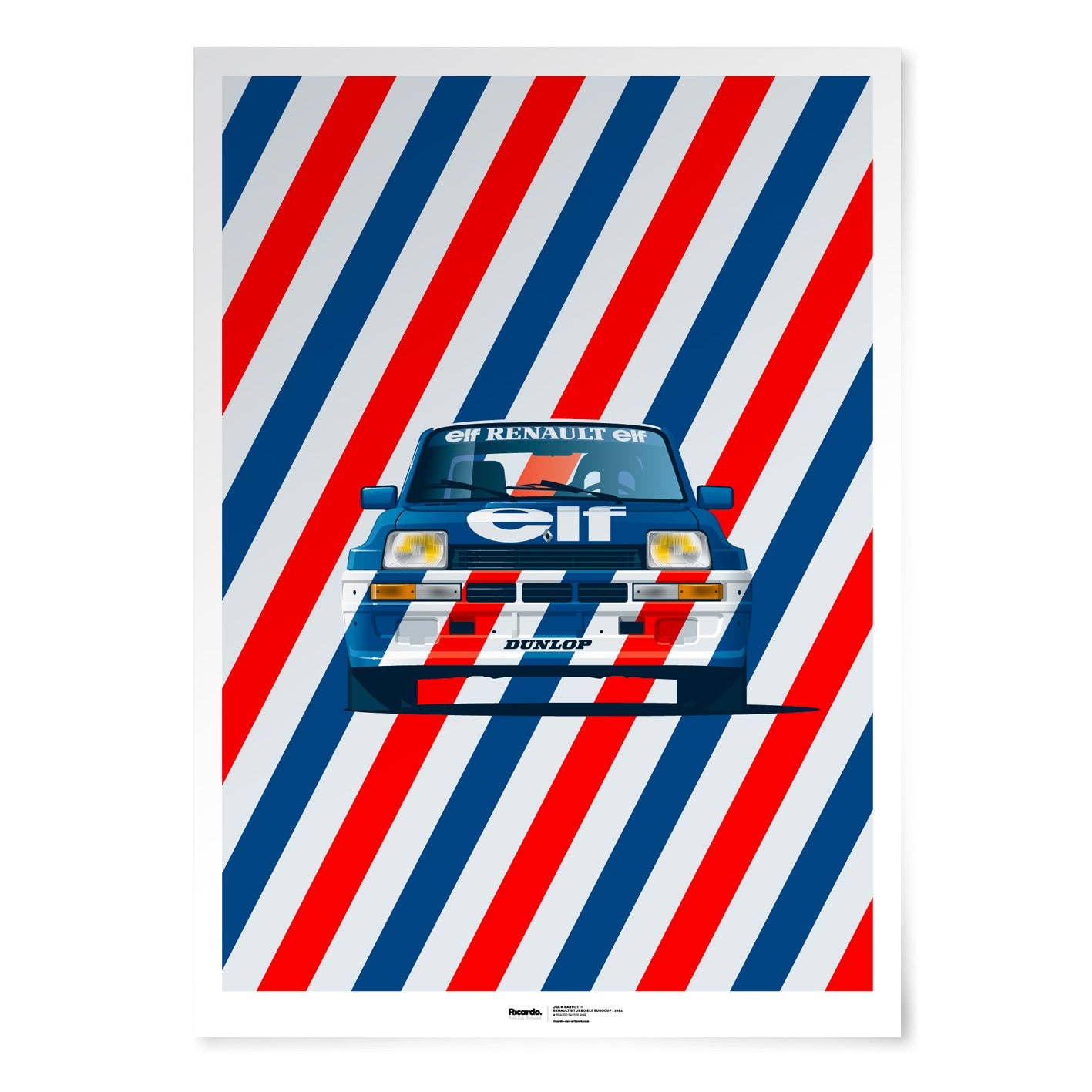 Ricardo Fine Car Artwork - Wholesale Art Print - Jean Ragnotti, Renault 5 Turbo Elf Eurocup0