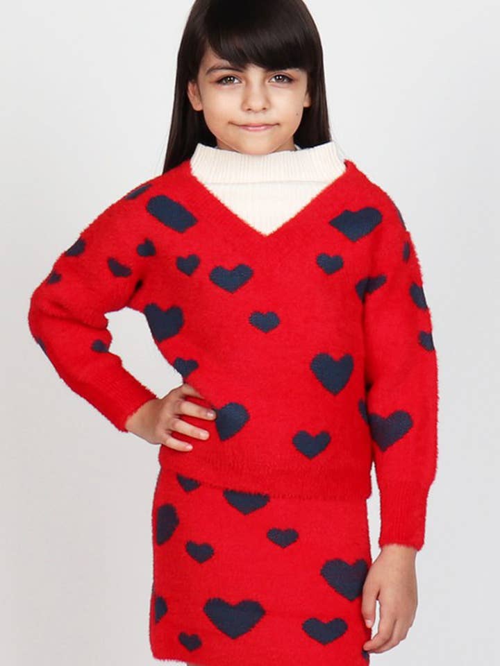 Set Gonna Abbinata 2 pz Maglione Ragazza GKSS-20-3920B per la vendita all'ingrosso da parte di Cutie Patootie Clothing