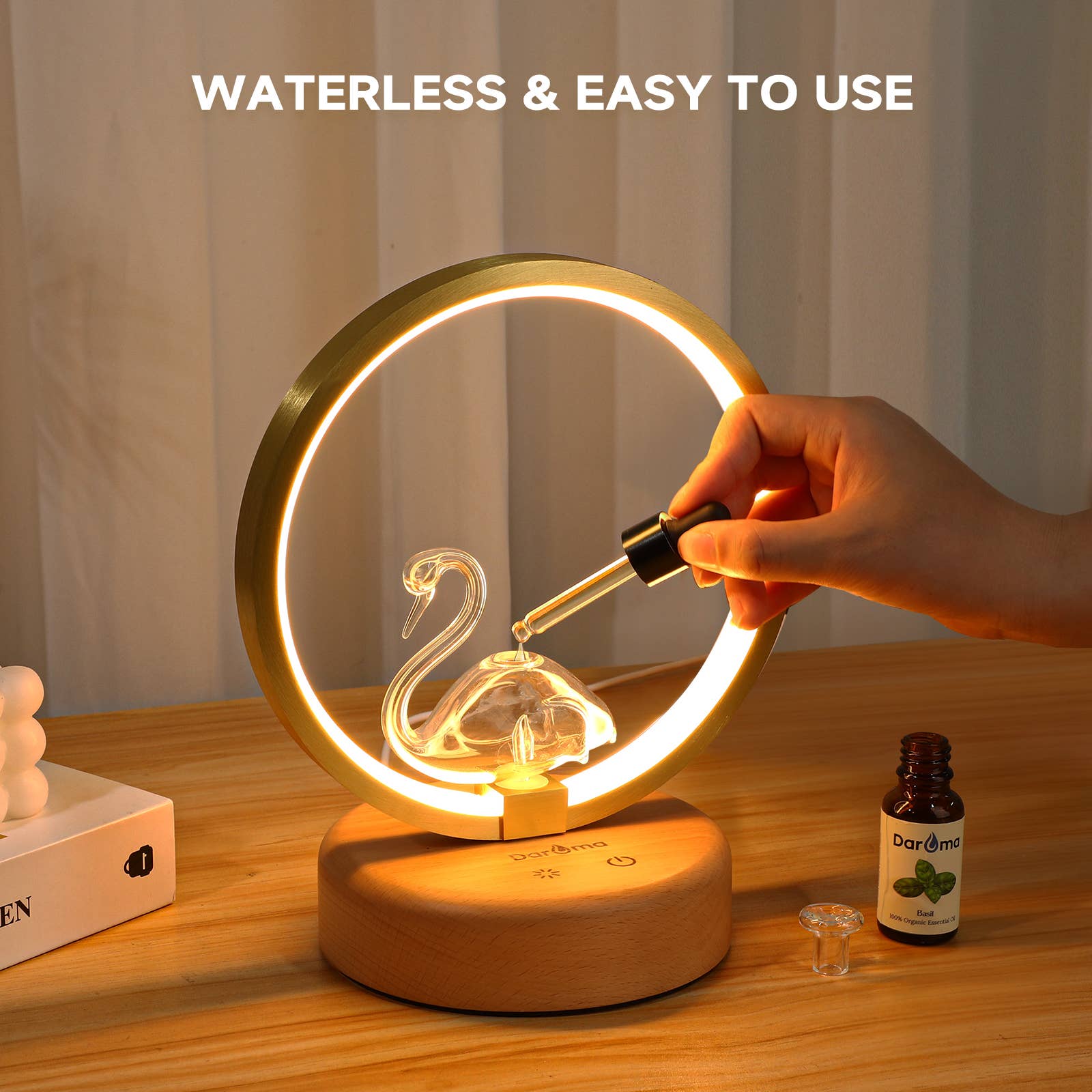 DAROMA - Wholesale Electronic Diffuser - Waterless Handmade Glass-Wood Essential Oil Diffuser7