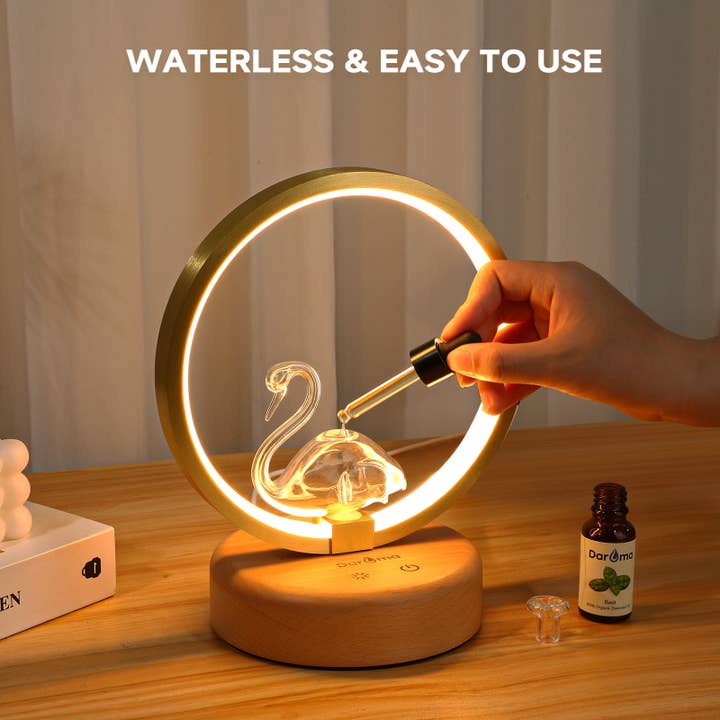 DAROMA - Wholesale Electronic Diffuser - Waterless Handmade Glass-Wood Essential Oil Diffuser7