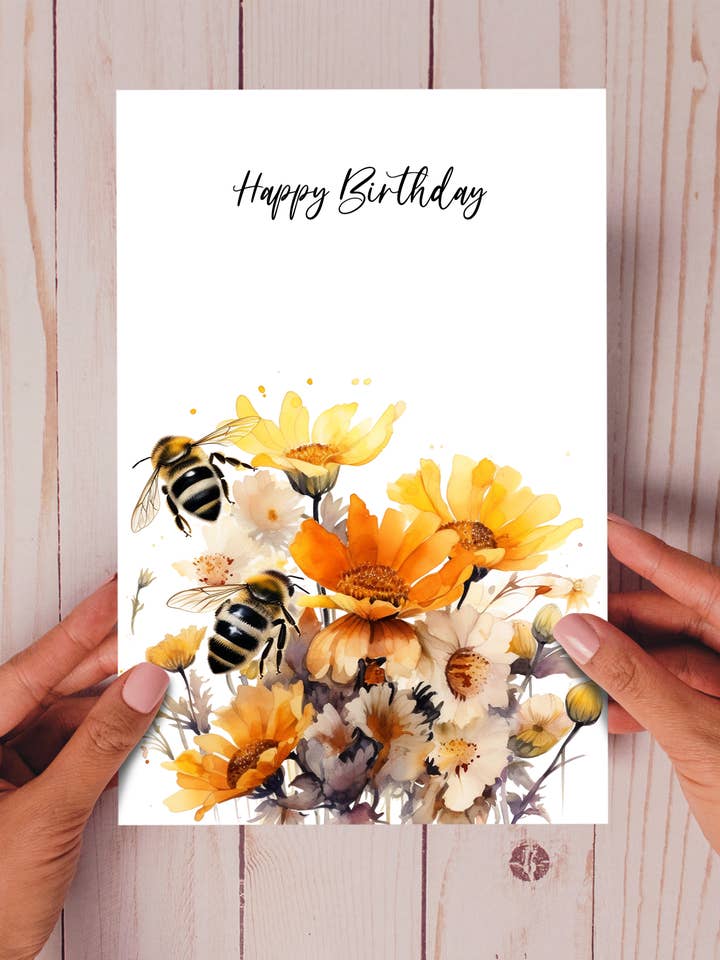 Buzzn Bouquet card Art Card - Happy Birthday Card for wholesale by Homemade Hollydays Wholesale