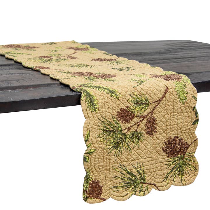 C&F Home - Wholesale Table Runner - Woodland Retreat Pinecone Table Runner