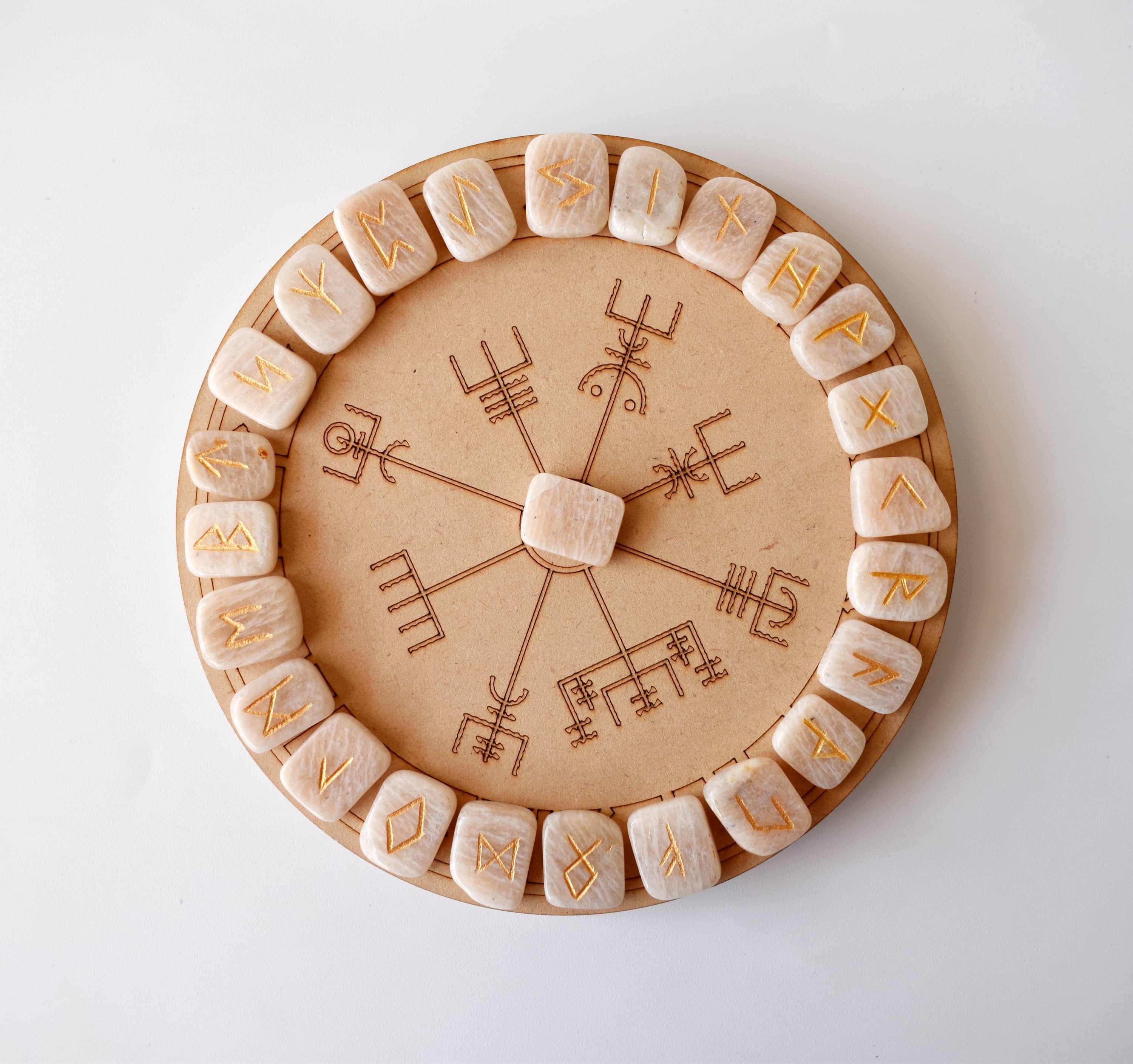 Soothing Crystals - Wholesale Spiritual Stone/Crystal - Futhark Rune Set | Moonstone | Rune Stones | Runic Crystals2