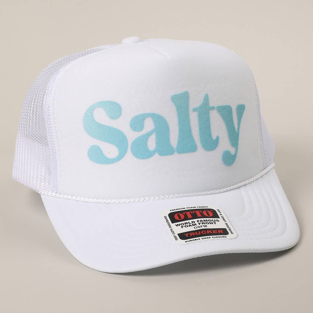 Fashion City – wholesale Trucker hat – Unisex – Salty Text Printed Mesh Back Foam Trucker Hat30