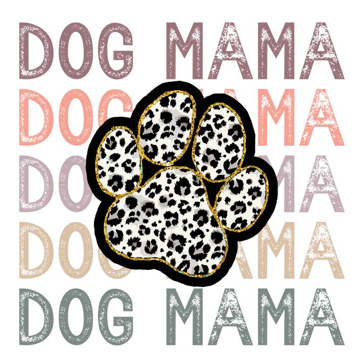 Adesivo in vinile impilato Dog Mama, 7,6 x 7,6 cm per la vendita all'ingrosso da parte di Savannah and James Co