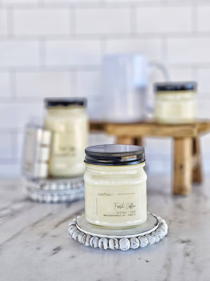 Fresh Coffee Soy Candle for wholesale by Fragrant Farmhouse