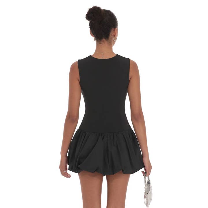 Lucy In The Sky – wholesale Dress – Women's – High Neck Bubble Dress in Black2