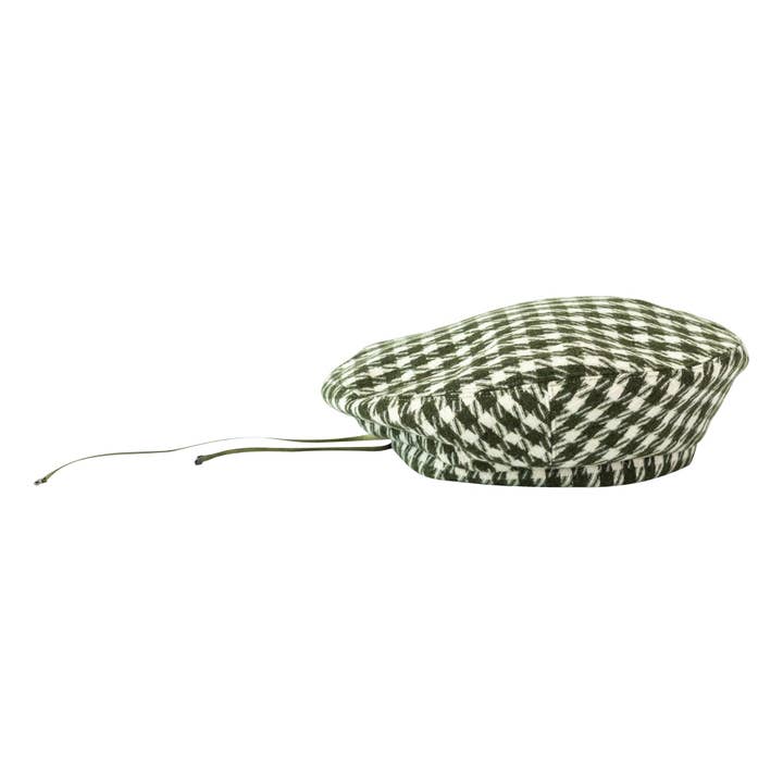 Lost Pattern NYC - Wholesale Beret - Unisex - "Houndstooth" Beret Hat - Green