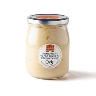 Biologische kikkererwtencrème met citroen en komijn 520 g voor wholesale door Superproducteur