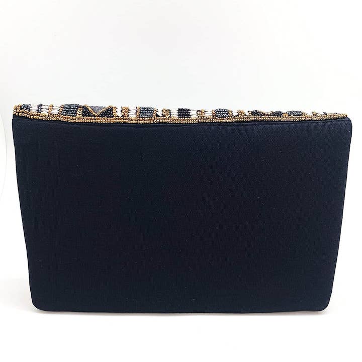 Pizzazz, Inc. - Wholesale Clutch Bag - Women's - Hematite And Black Gatsby Beaded Clutch3