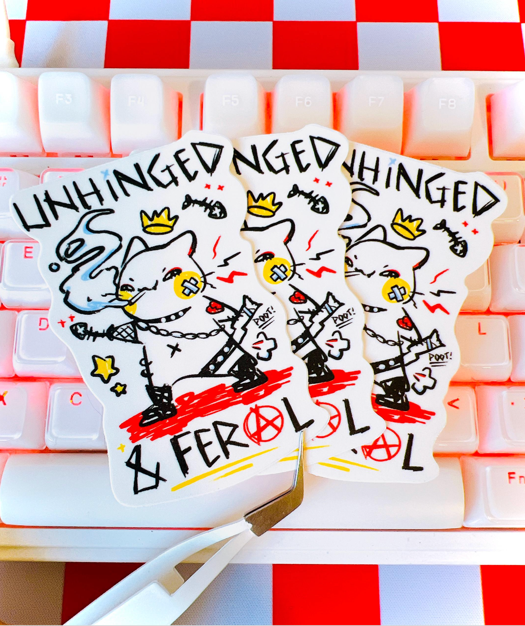 PeachyxNoodle – wholesale Klistermärke – Punk Unhinged och Feral Cat Kitten Kitty Matt Vinylklistermärke1