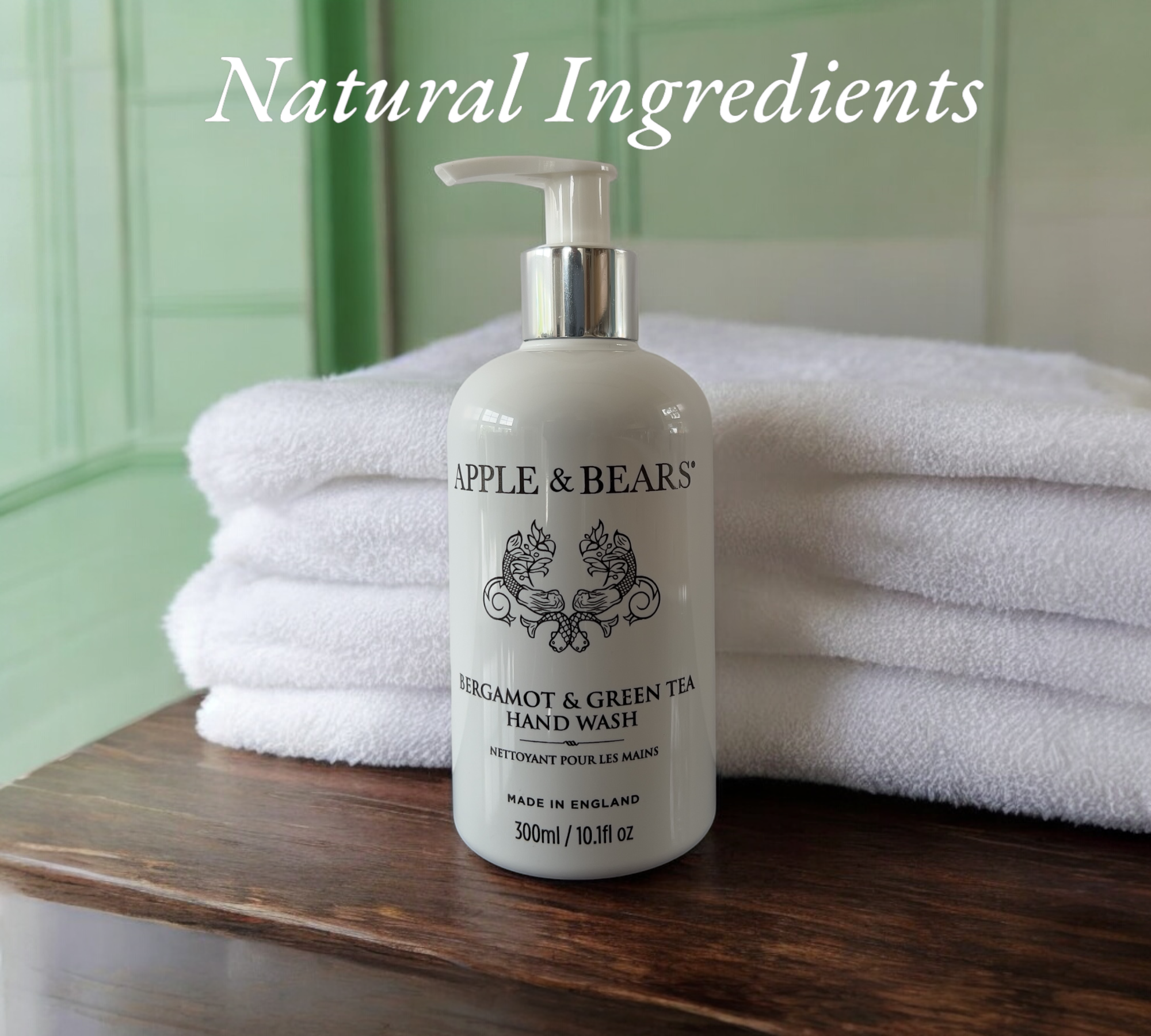 APPLE & BEARS - Venta al por mayor Jabones de manos - Jabón de manos con bergamota y té verde 300 ml/10.1 fl oz5