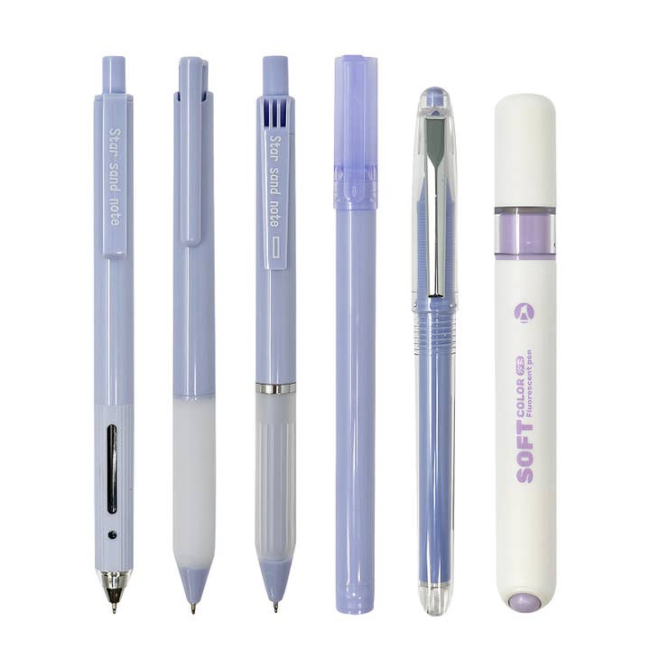 Wrapables 5 Gel Pens + 1 Highlighter Writing Set for wholesale by Wrapables.com