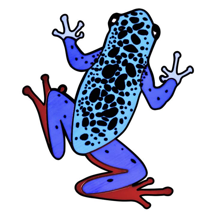 Blue Dart Frog Realistic Pin for wholesale by Little Critterz