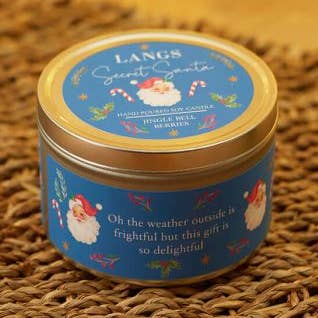 Xmas Soy Candle Tin Secret Santa Jingle Bell Berries for wholesale by Langs