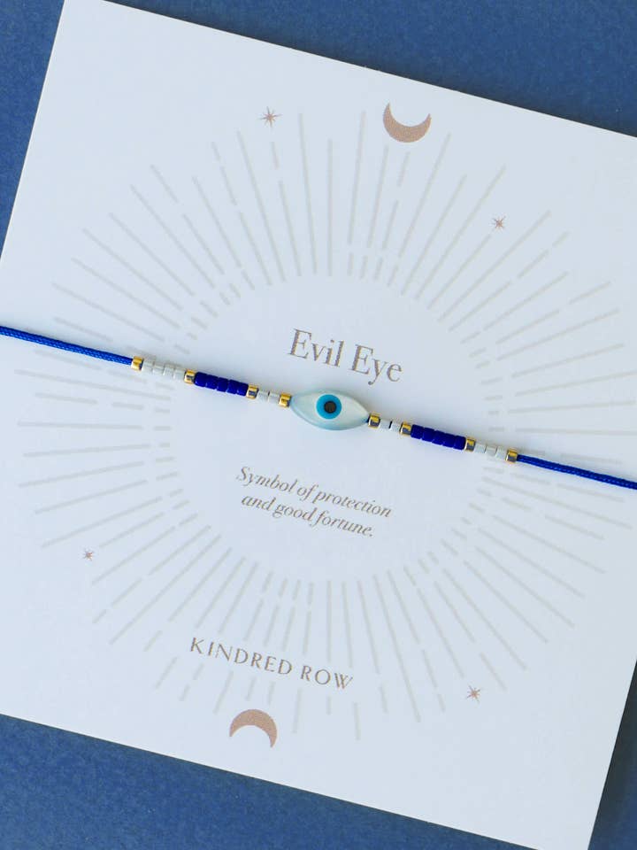 Braccialetto con Corda e Occhio Malvagio, Blu per la vendita all'ingrosso da parte di Kindred Row