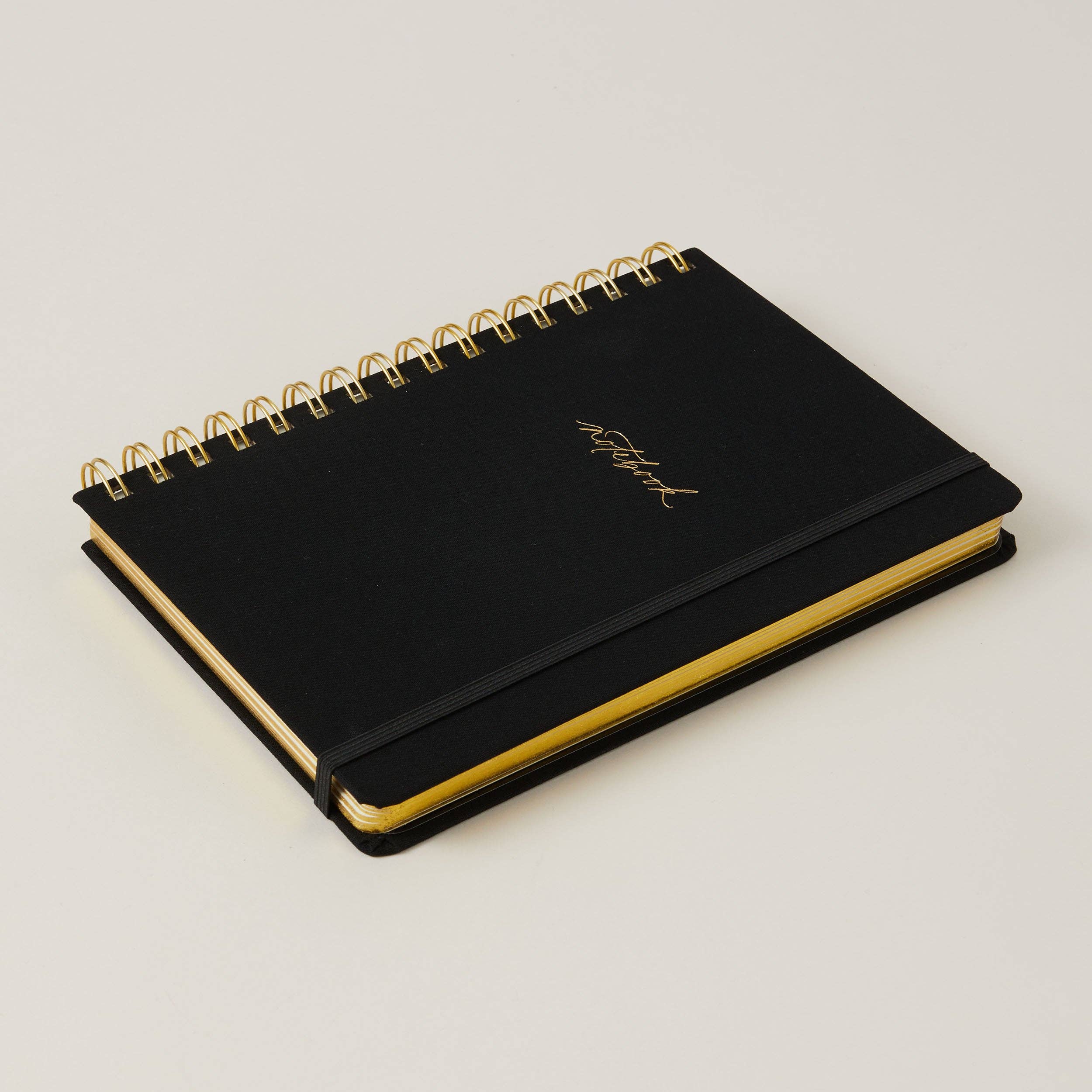 Blush And Gold – wholesale Notebook – Luxury Notebook / Journal - Black (Cloth) with Spiral1