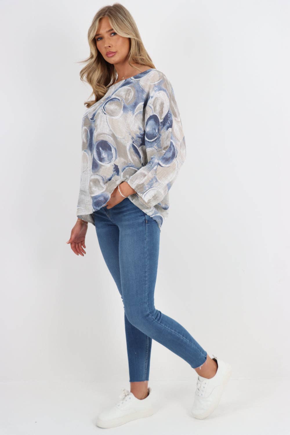 Miss Bold – wholesale Blouse – Women’s – Italian Circle Print Cotton Top7