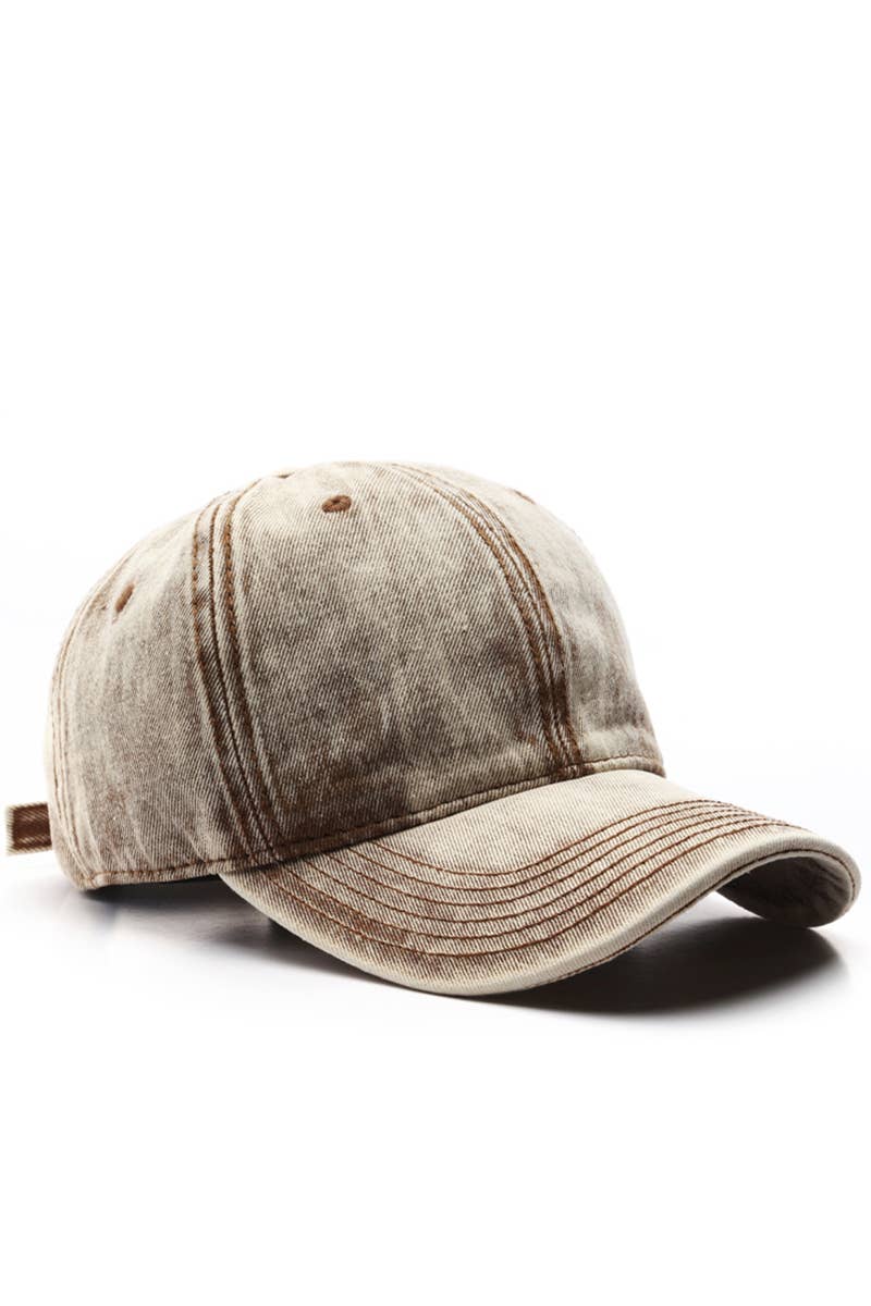 ACCITY - Wholesale Baseball Cap - Women's - Washed Denim Solid Baseball Cap Street Style_CWAH05275