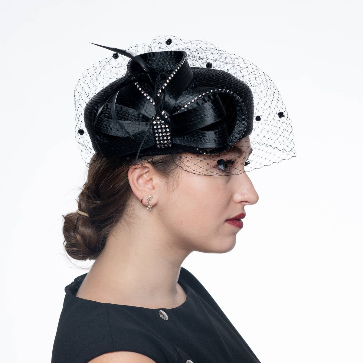 KaKyCo - Wholesale Fascinator Hat - Women's - Satin Ribbon Veil Pillbox | 3215591
