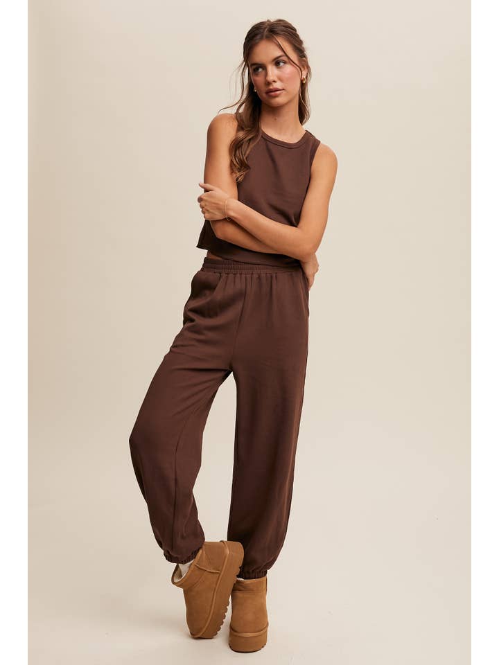 Listicle - Wholesale Lounge Set - Women's - Ribbed Knit Tank & Jogger Set