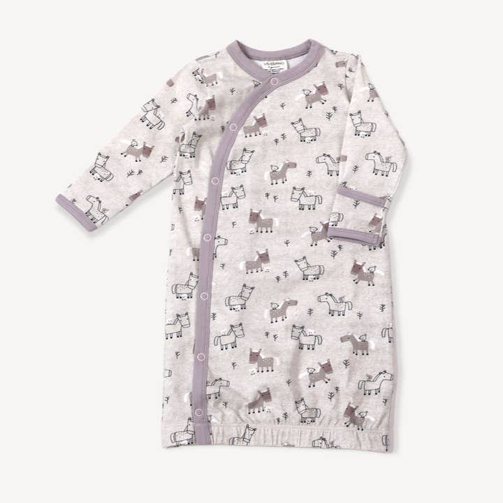 Häst & fågel Baby Kimono sömn klänning (ekologisk bomull) för wholesale av Viverano Organics