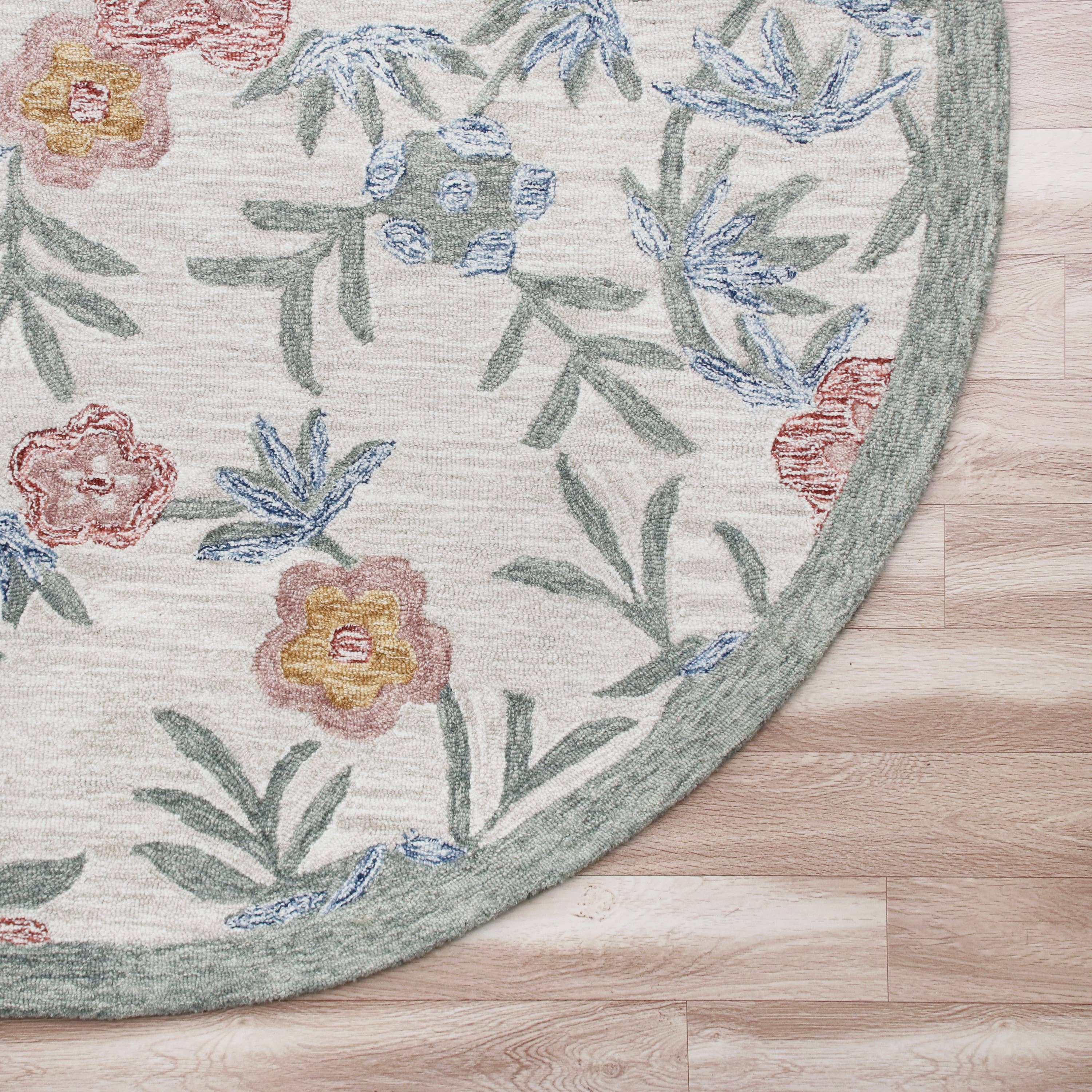 LR Home - Wholesale Area Rug - Raelyn Vintage Floral Hand-Tufted Wool Round Indoor Area Rug61