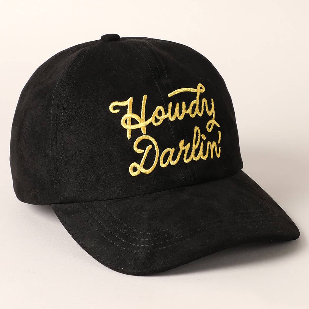Fashion City - Wholesale Baseball Cap - Women's - Howdy Darlin' Embroidery Suede Baseball Cap8