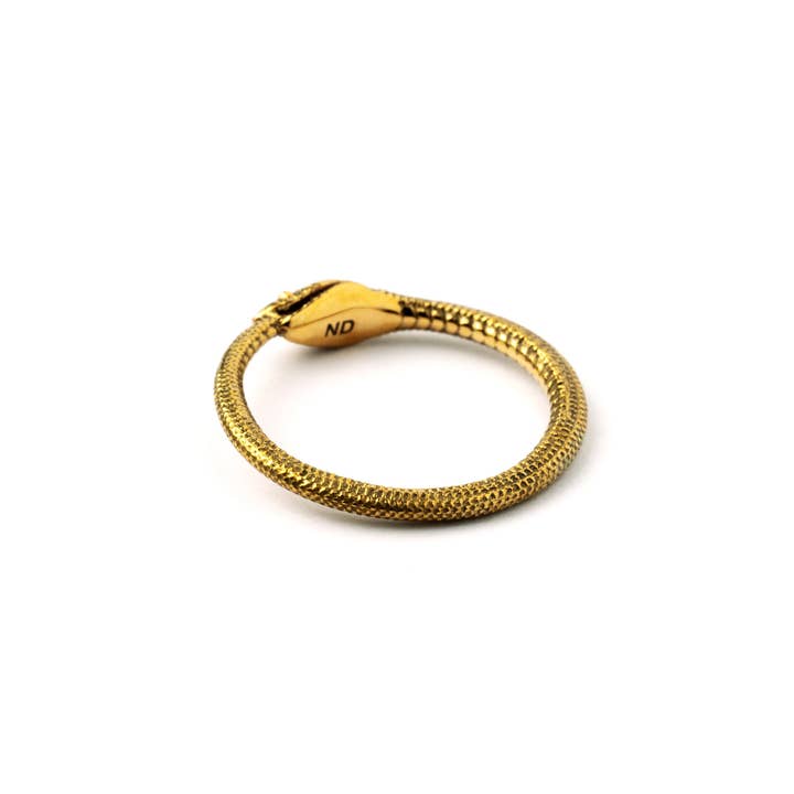 Tribu - Venta al por mayor Anillo de banda/apilable - Anillo Ouroboros de bronce