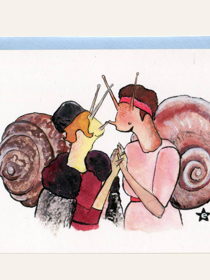 Je Haalt Me Uit Mijn Schulp - Slakken Notitiekaart voor wholesale door Darling Illustrations