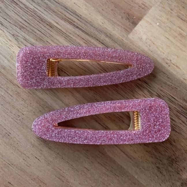 Rosa glitterharts hårklämmor för wholesale av J’adore maman