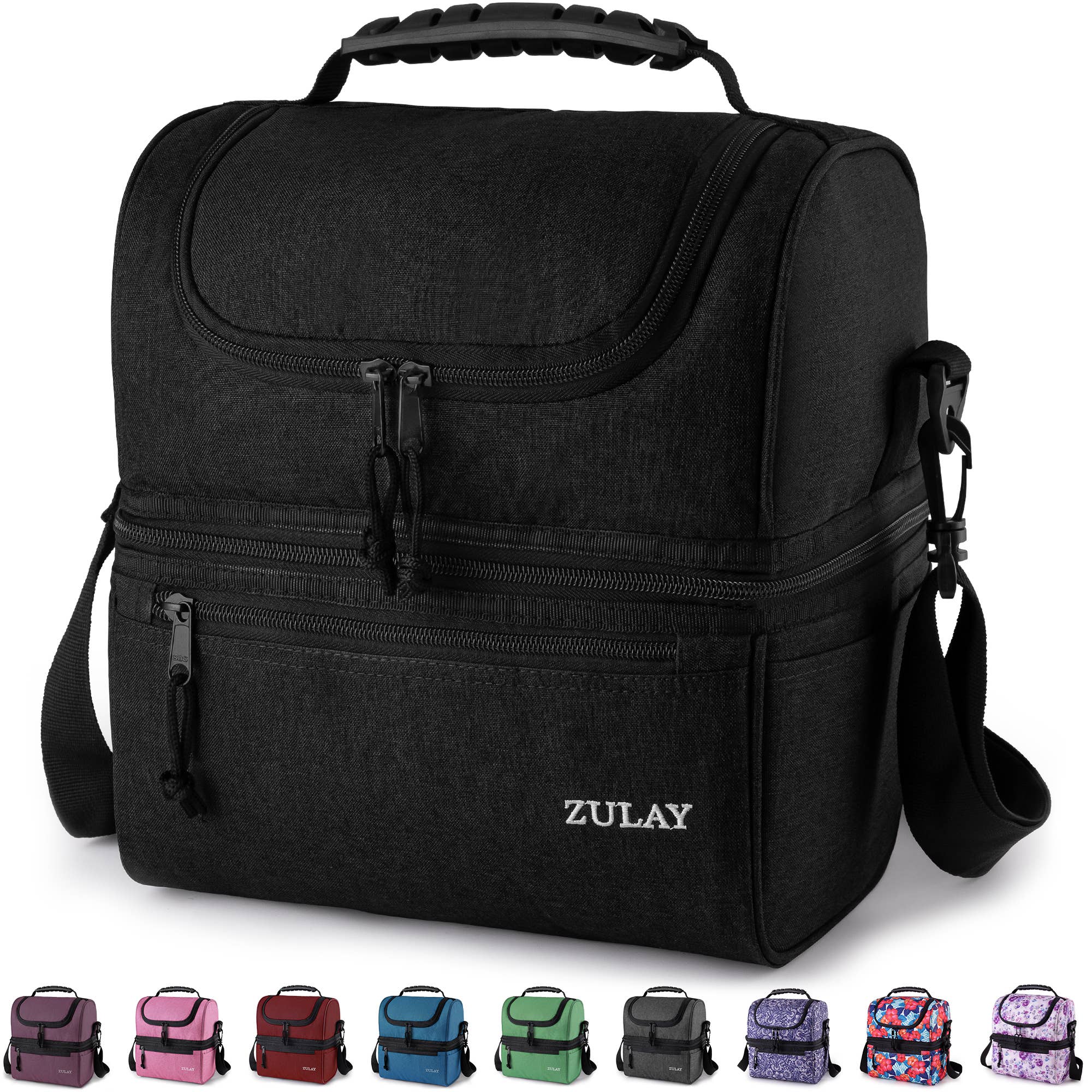 Zulay Kitchen - Wholesale Lunch Bag/Box - 2-Compartment Insulated Lunch Bag – Cooler for Men & Women20