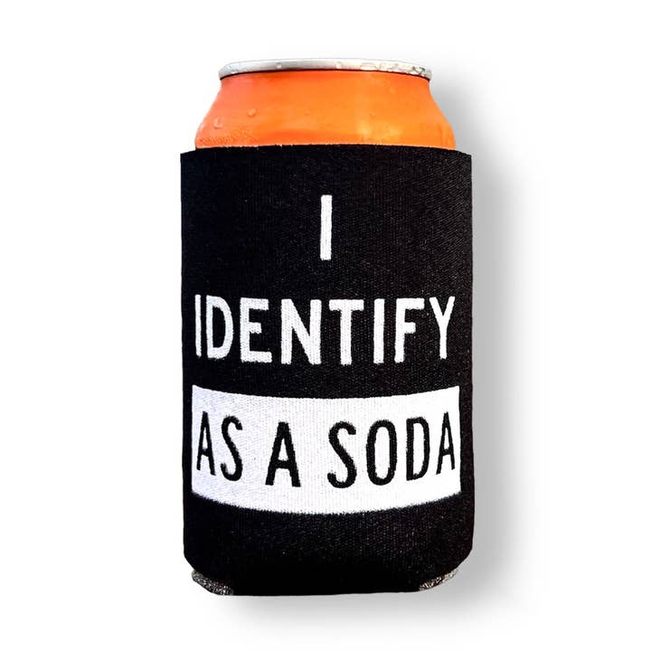 Artsaholic - Wholesale Drink Huggers & Koozies - I Identify As A Soda, Beer Koozie, Funny Can Cooler0