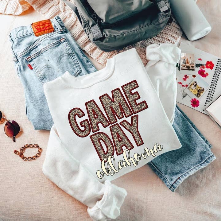 Dia do Jogo Oklahoma Crewneck Sweatshirt por atacado de rustikcreation