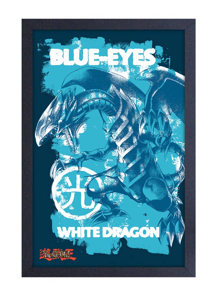 Impression encadrée Yu-Gi-Oh Dragon Blanc aux Yeux Bleus 11x17 pour la vente par Pyramid America