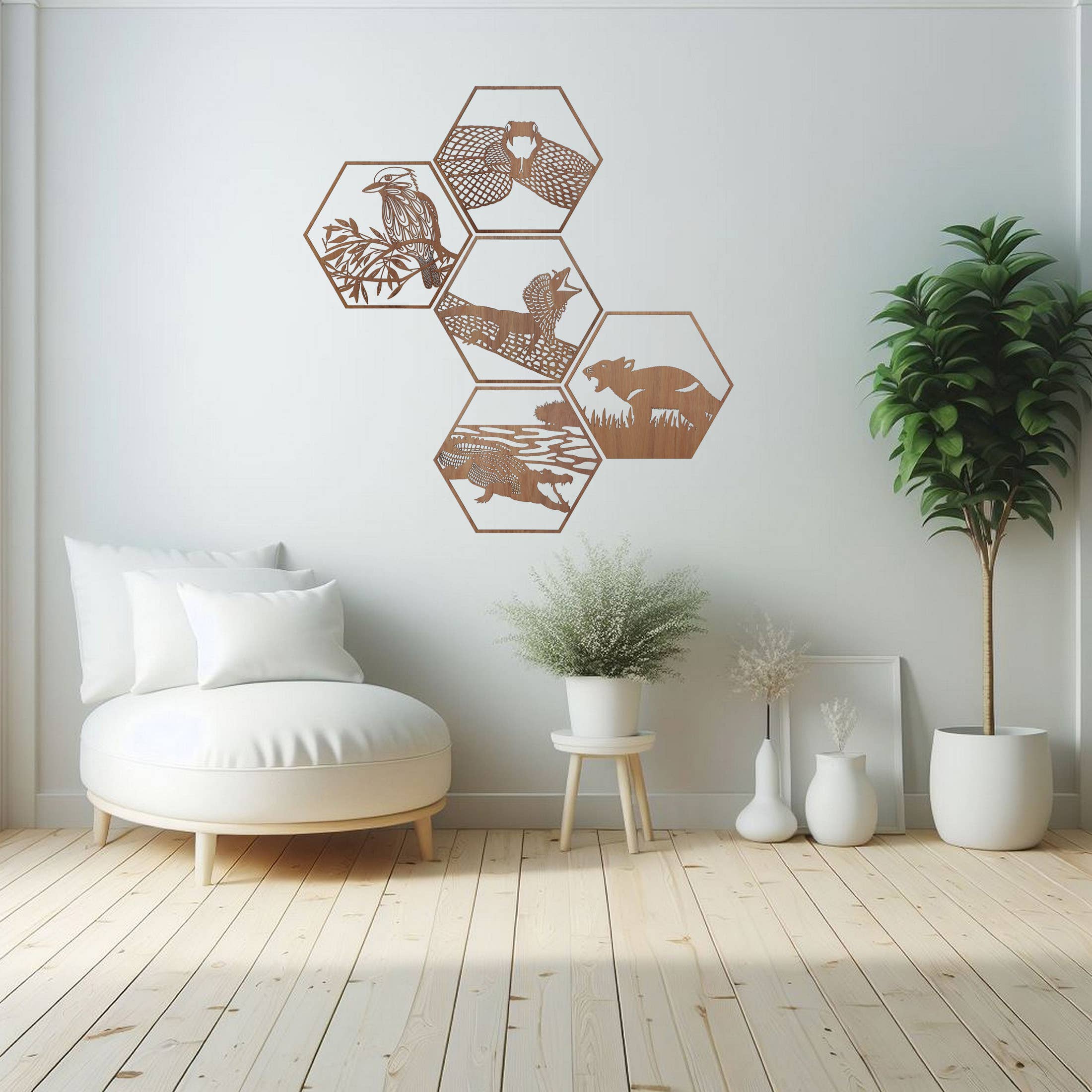 Straya Art - Wholesale Wall Accent - Tasmanian Devil Hexagon Wall Art3