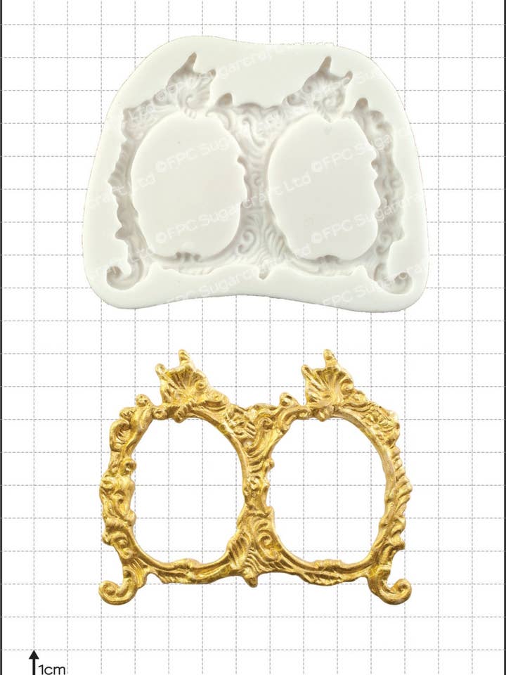 Frame Silicone Mold - 'Small Double Frames' by FPC Sugar for wholesale by FPC Sugarcraft