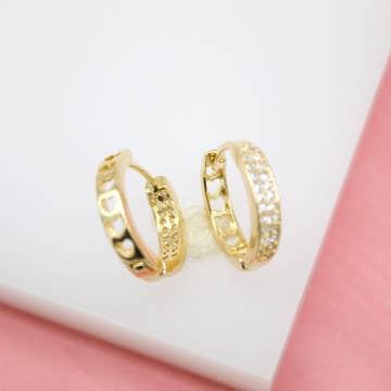 18K Gold Filled Slim Huggies Earrings for wholesale by MIA Jewelry