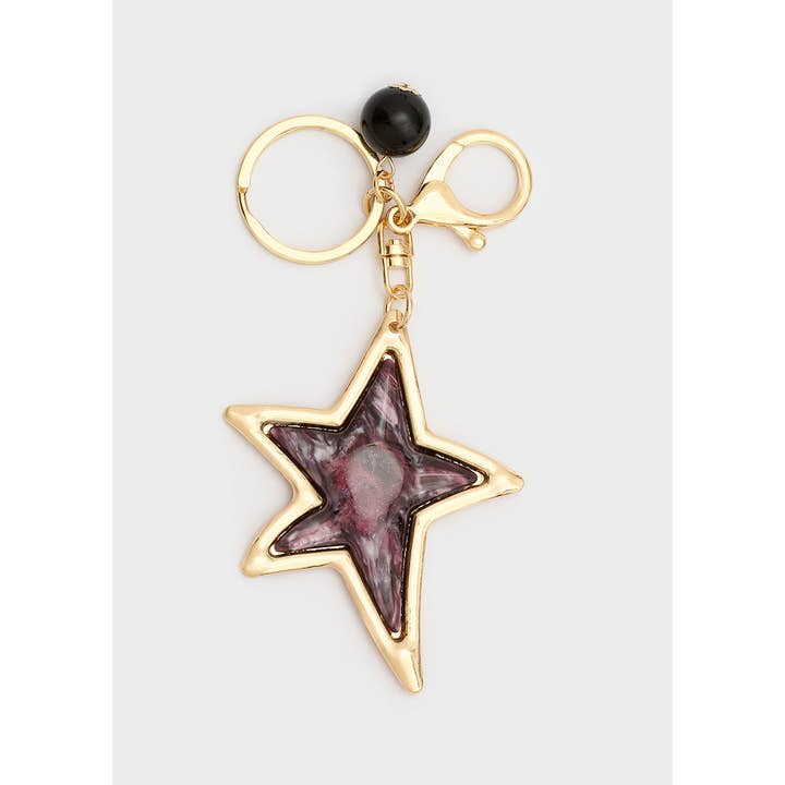 KEYCHAIN/CHARM STAR IN RESIN PURPLE - N64 for wholesale by NALI'