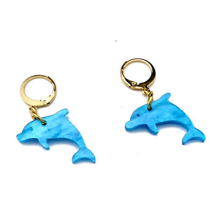Mini Dolphin Charm Earrings for wholesale by dconstruct