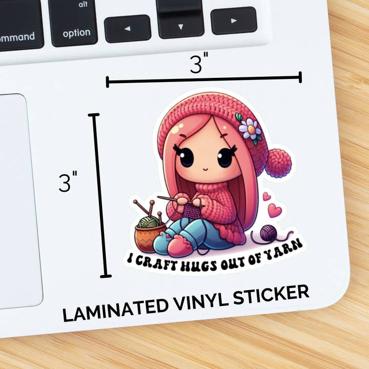 Roxanne Johnston Designs - Wholesale Sticker - I Craft Hugs Out Of Yarn2