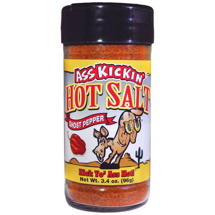Ass Kickin’ Ghost Pepper Hot Salt – 3.4 oz. for wholesale by Southwest Specialty Food